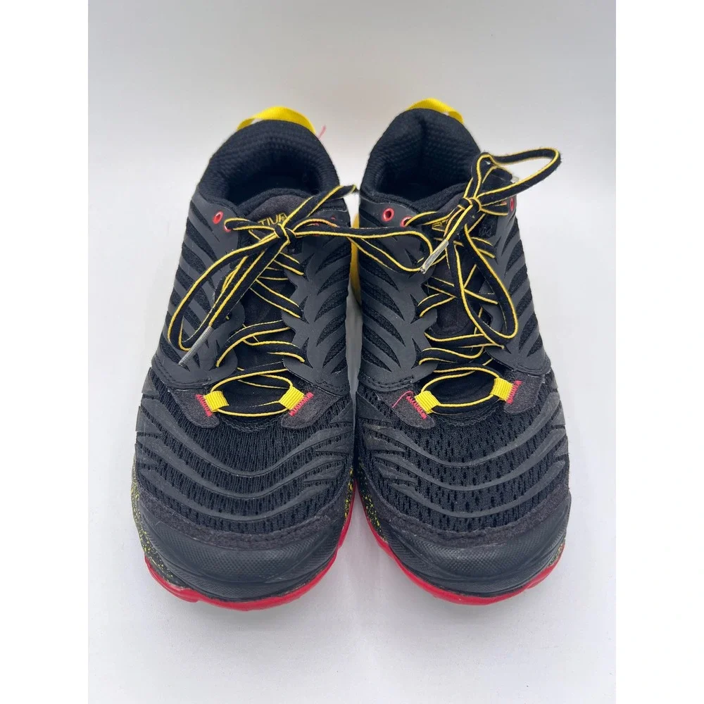 La Sportiva Akasha Women's Sz 6.5 Trail Rocker Running Shoes Black Yellow 2008-C